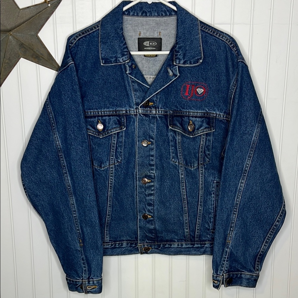 Denim Jacket with Embroidered Logo Size Medium